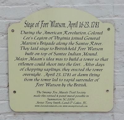 Siege of Fort Watson Marker image. Click for full size.