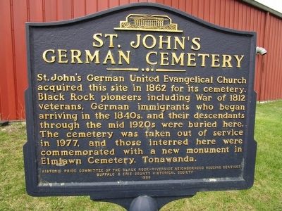 St. John's German Cemetery Marker image. Click for full size.