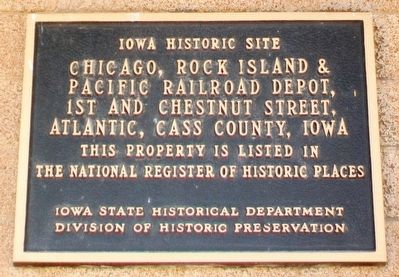 Chicago, Rock Island & Pacific Railroad Depot NRHP Marker. Click for full size. Chicago, Rock Island & Pacific Railroad Depot NRHP Marker image. Click for full size.