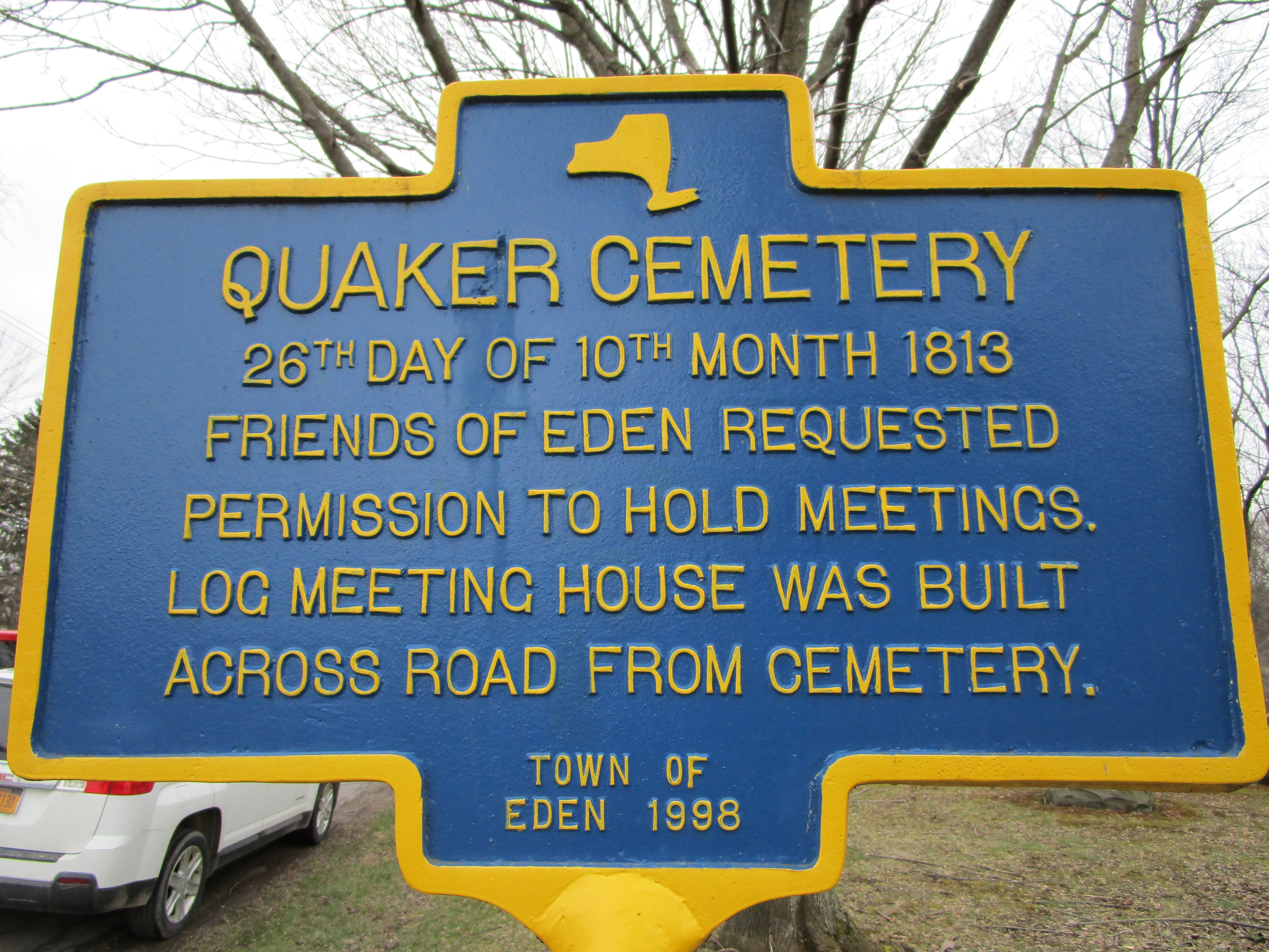 Quaker Cemetery Marker