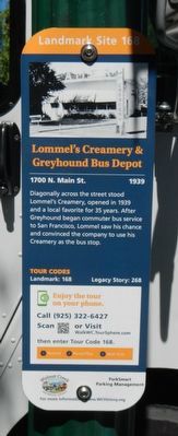 Lommel's Creamery & Greyhound Bus Depot Marker image. Click for full size.