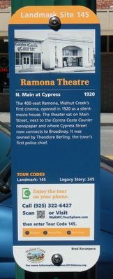 Ramona Theatre Marker. Click for full size. Ramona Theatre Marker image. Click for full size.