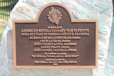 American Revolutionary War Patriots Who Settled in Nassau County, Florida Marker image. Click for full size.