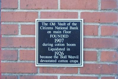 Old Vault of the Citizens National Bank Marker image. Click for full size.
