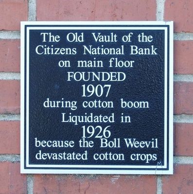 Old Vault of the Citizens National Bank Marker image. Click for full size.