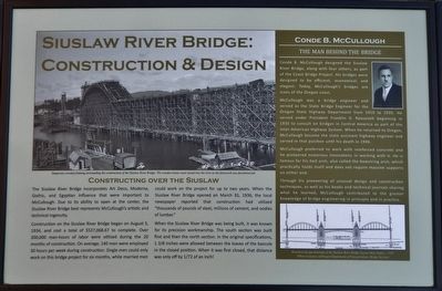 Siuslaw River Bridge: Construction & Design Marker. Click for full size. Siuslaw River Bridge: Construction & Design Marker image. Click for full size.