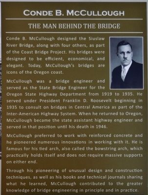 Conde B. McCullough (<i>marker inset panel</i>). Click for full size. Conde B. McCullough (<i>marker inset panel</i>) image. Click for full size.