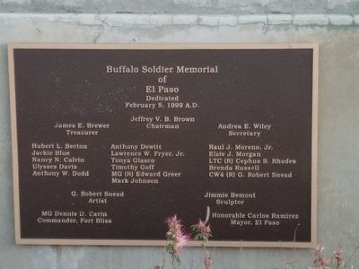 Buffalo Soldier Memorial of El Paso Marker image. Click for full size.