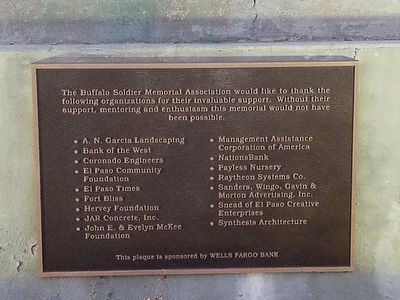 Buffalo Soldier Memorial of El Paso Marker image. Click for full size.