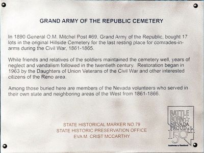 Grand Army of the Republic Cemetery Marker image. Click for full size.