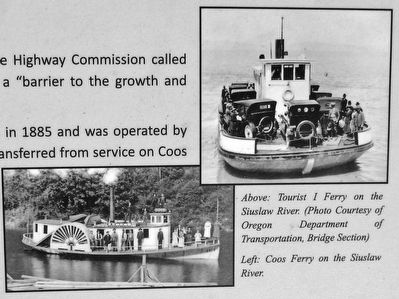 Marker Detail (<i>Tourist and Coos ferries</i>) image. Click for full size.