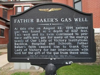 Father Baker's Gas Well Marker image. Click for full size.