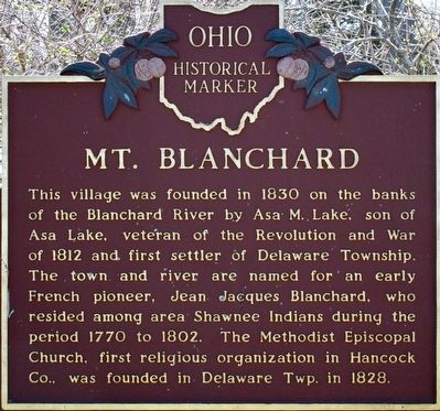 Mt. Blanchard side of the marker image. Click for full size.