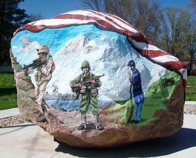 Emerson Freedom Rock Veterans Memorial image. Click for full size.