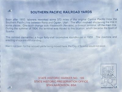 Replacement Southern Pacific Railroad Yards Marker image. Click for full size.