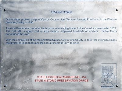 Franktown Marker image. Click for full size.