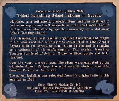 Glendale School Marker image. Click for full size.