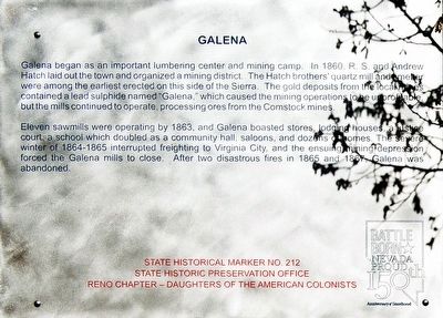 Galena Marker. Click for full size. Galena Marker image. Click for full size.