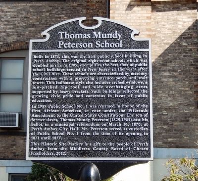 Thomas Mundy Peterson School Marker image. Click for full size.