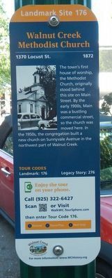 Walnut Creek Methodist Church Marker (detail). Click for full size. Walnut Creek Methodist Church Marker (detail) image. Click for full size.