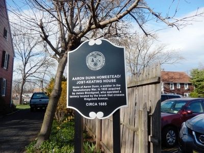 Aaron Dunn Homestead/Jost-Keating House Marker. Click for full size. Aaron Dunn Homestead/Jost-Keating House Marker image. Click for full size.