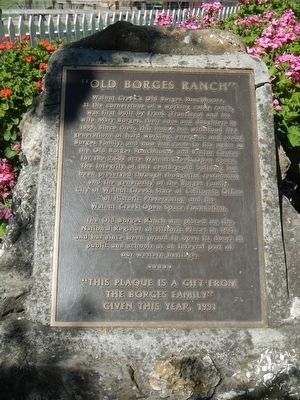 "Old Borges Ranch" Marker image. Click for full size.