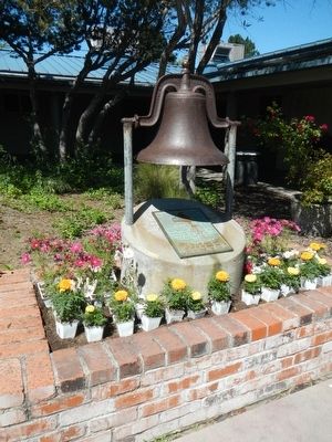 Original Alamo School Bell and Marker image. Click for full size.