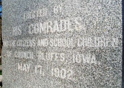 Colonel William H. Kinsman Monument Sponsors. Click for full size. Colonel William H. Kinsman Monument Sponsors image. Click for full size.