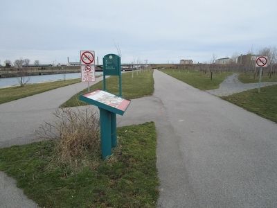 Hanna Furnace Marker & Union Ship Canal. Click for full size. Hanna Furnace Marker & Union Ship Canal image. Click for full size.