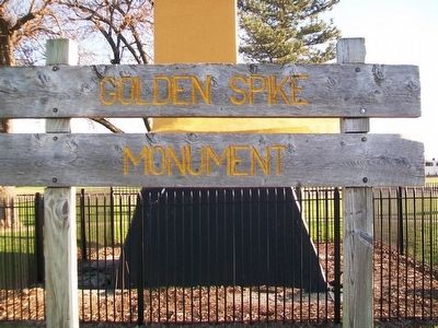 Golden Spike Monument Sign image. Click for full size.