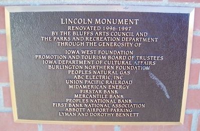 Abraham Lincoln's 1859 Visit Monument Refurbishment Marker image. Click for full size.