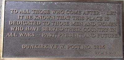 Dunkirk Veterans Memorial Marker image. Click for full size.