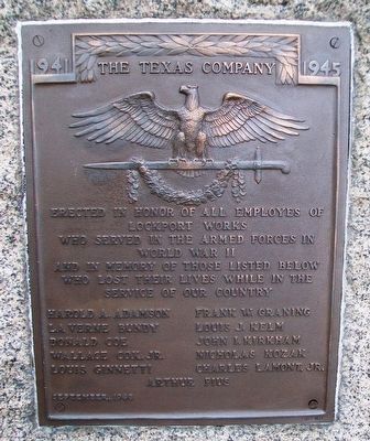Lockport Works World War II Memorial Marker image. Click for full size.