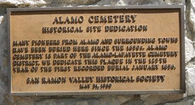Alamo Cemetery Marker. Click for full size. Alamo Cemetery Marker image. Click for full size.