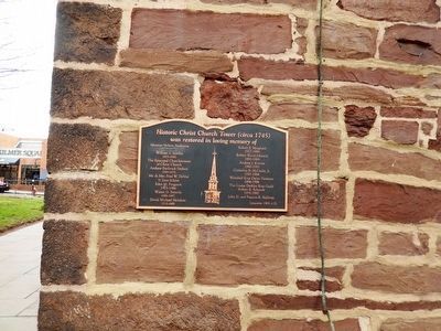 Christ Church Tower Plaque (circa 1745) image. Click for full size.