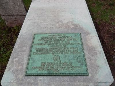 Brigadier General Anthony Walton White grave marker-Close up image. Click for full size.