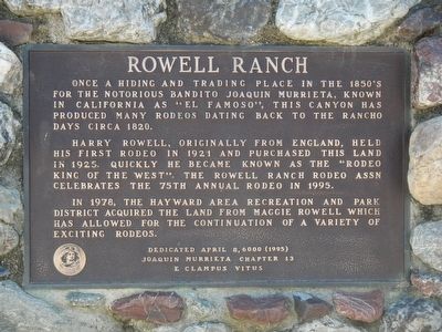 Rowell Ranch Marker image. Click for full size.