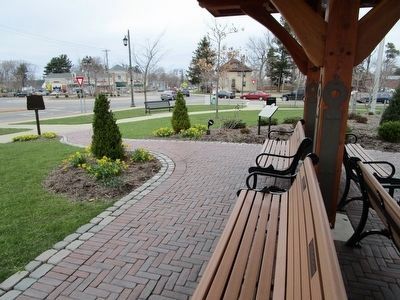 Marker & Trolley Stop at Rotary. Click for full size. Marker & Trolley Stop at Rotary image. Click for full size.