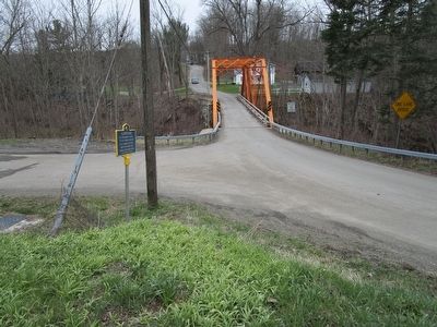 Clarksburg Marker & Bridge. Click for full size. Clarksburg Marker & Bridge image. Click for full size.