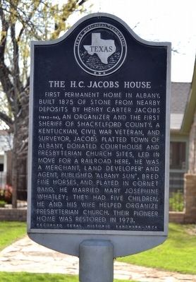 The H.C. Jacobs House Marker image. Click for full size.