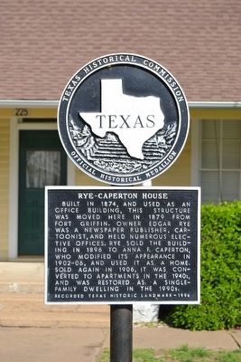 Rye-Caperton House Marker image. Click for full size.