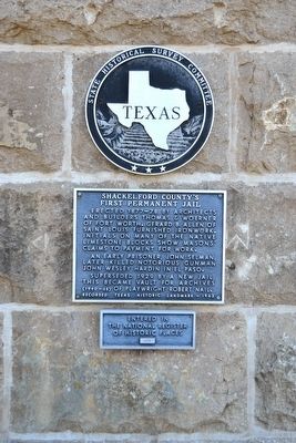 Shackelford County's First Permanent Jail Marker image. Click for full size.