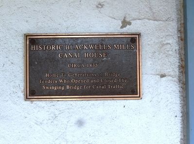 Blackwells Mills Canal House Marker image. Click for full size.