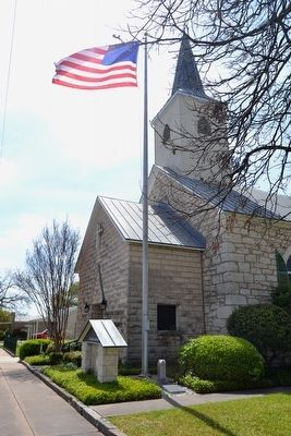 Memorial Next to Flagpole of Fredericksburg Bible Church image. Click for full size.