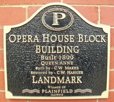 Opera House Block Building Landmark Marker image. Click for full size.