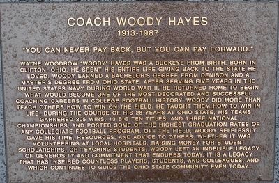 Coach Woody Hayes Marker image. Click for full size.