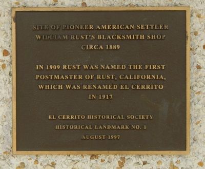 Site of Pioneer American Settler William Rust's Blacksmith Shop Marker image. Click for full size.