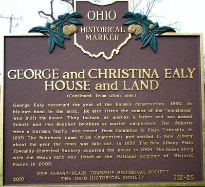 George and Christina Ealy House and Land Marker image. Click for full size.