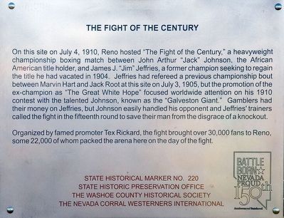 The Fight of the Century Marker image. Click for full size.