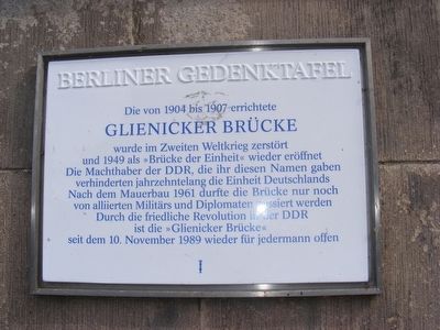 Glienicker Brucke Marker. Click for full size. Glienicker Brucke Marker image. Click for full size.